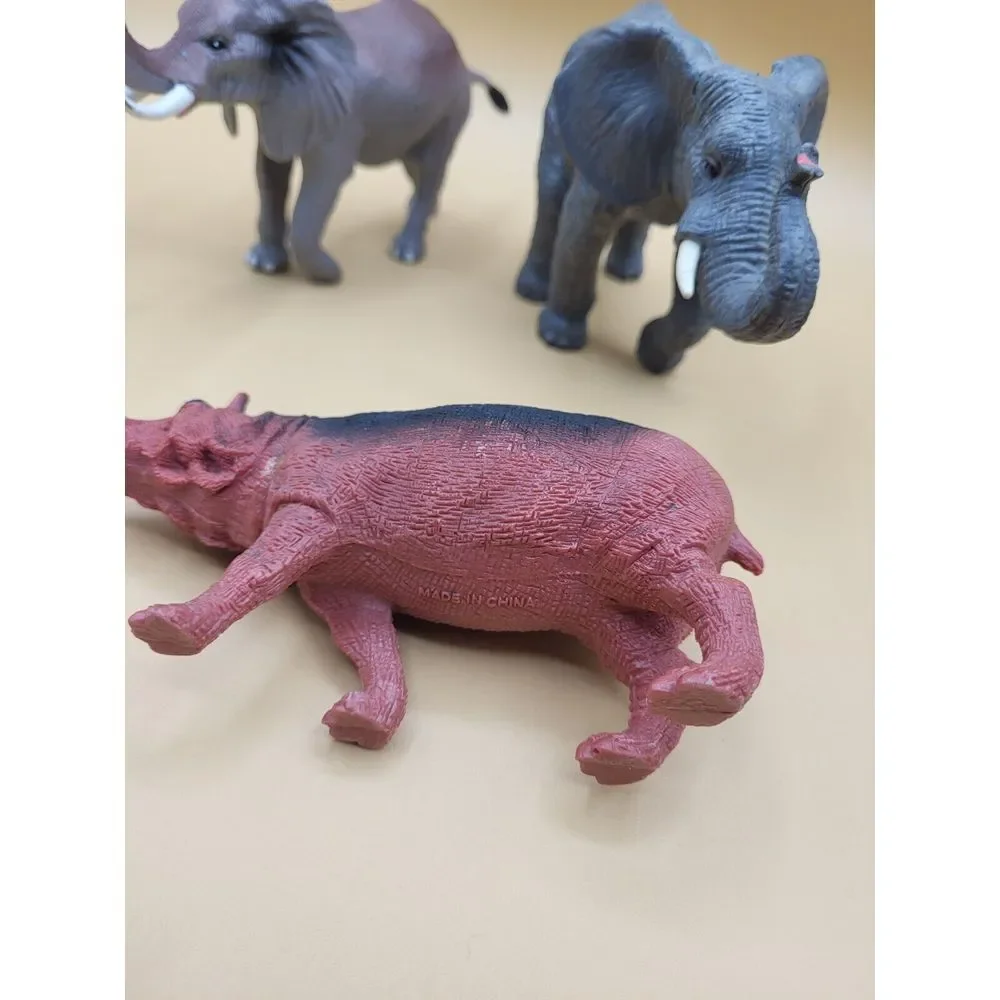 Lot Of 3 Animal Figures‎ Elephants And Hippo